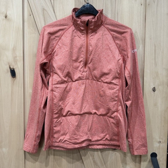 Oros Solarcore Half-Zip Insulated Pullover Mens Size M Coral Orange - Picture 2 of 12